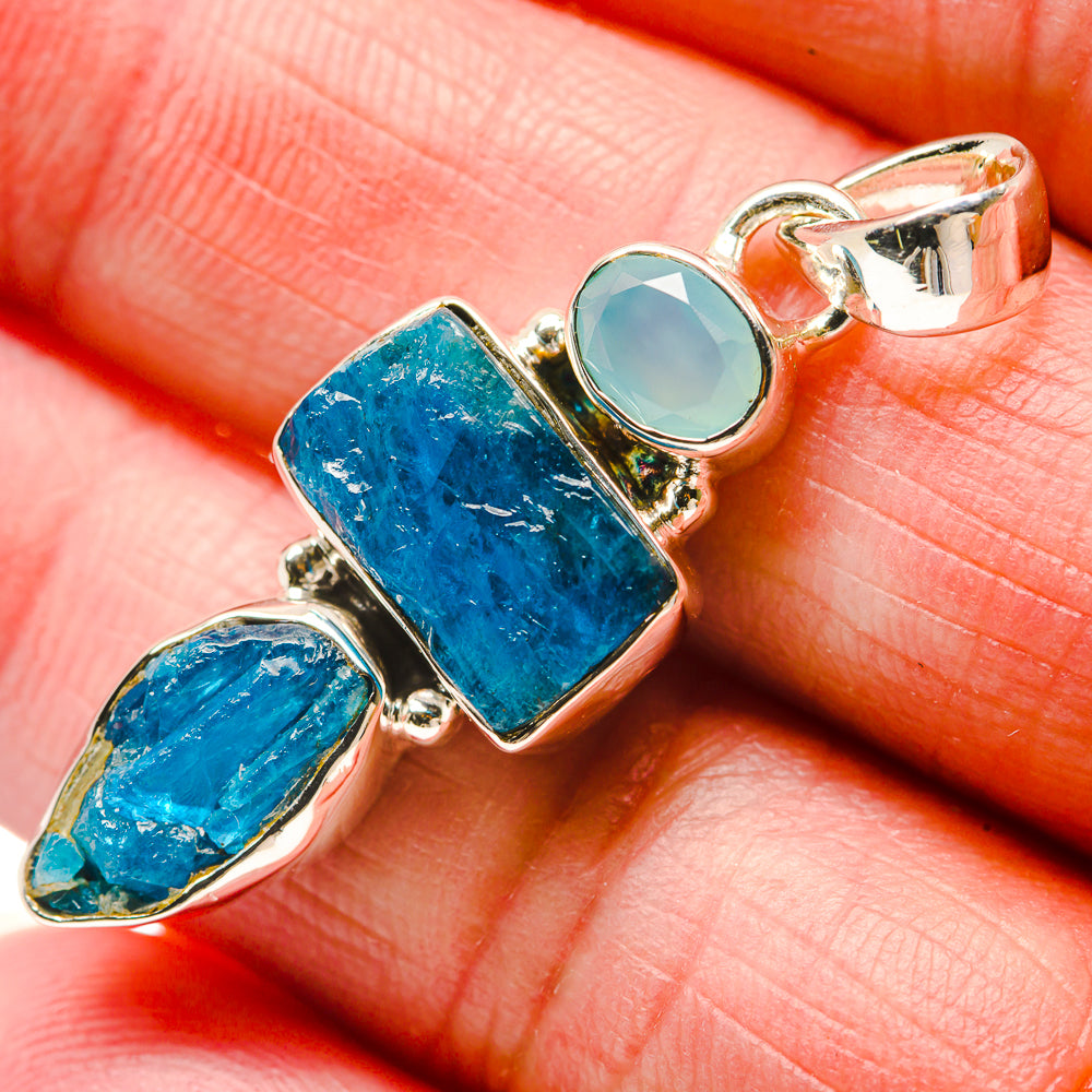 Apatite, Aqua Chalcedony Pendants handcrafted by Ana Silver Co - PD18312