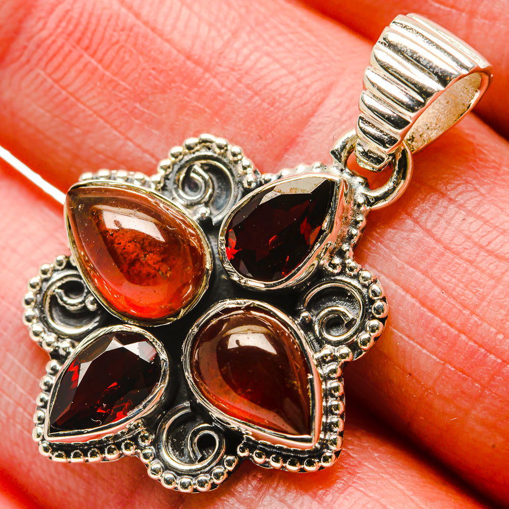 Carnelian, Garnet Pendants handcrafted by Ana Silver Co - PD18316