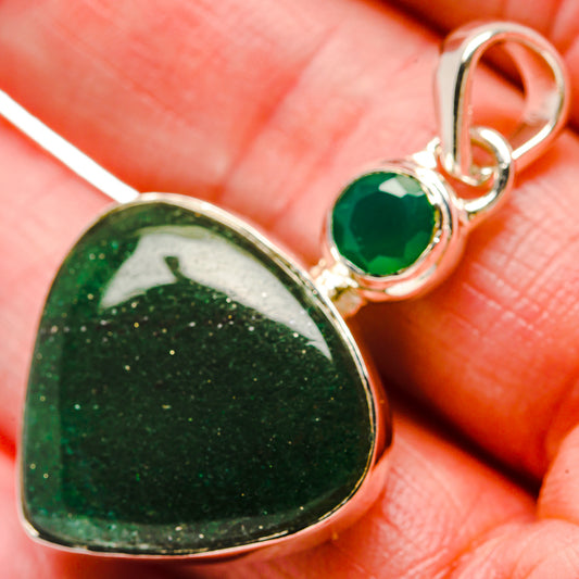Green Aventurine, Green Onyx Pendants handcrafted by Ana Silver Co - PD18328