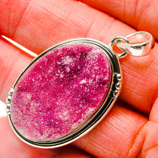 Cobalto Calcite Druzy Pendants handcrafted by Ana Silver Co - PD18331