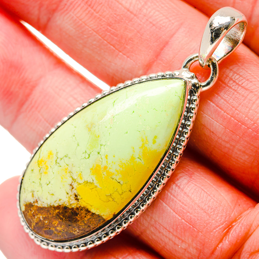 Lemon Chrysoprase Pendants handcrafted by Ana Silver Co - PD18333