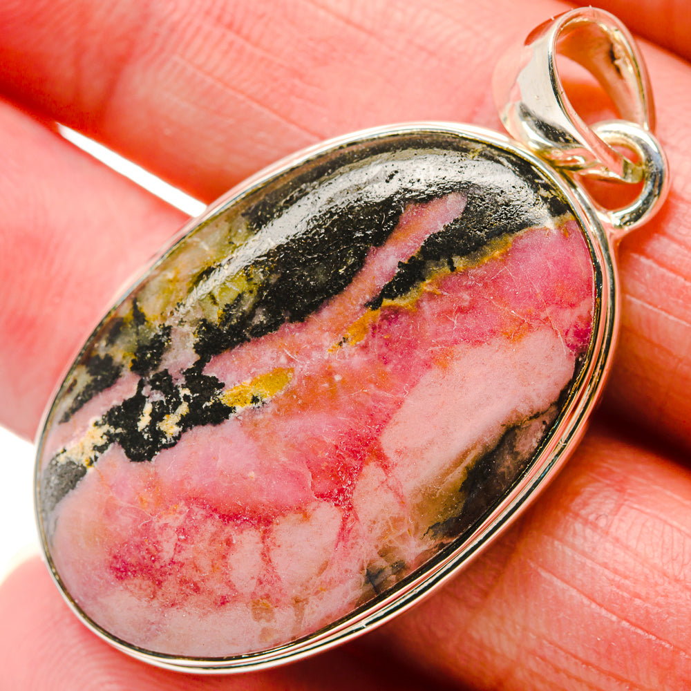 Rhodonite Pendants handcrafted by Ana Silver Co - PD18352