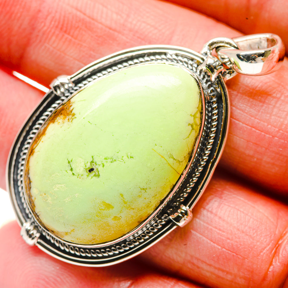 Lemon Chrysoprase Pendants handcrafted by Ana Silver Co - PD18387
