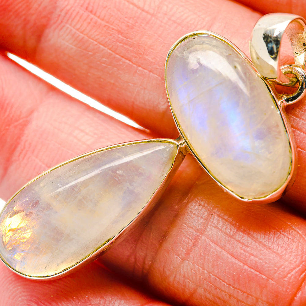 Rainbow Moonstone Pendants handcrafted by Ana Silver Co - PD18401