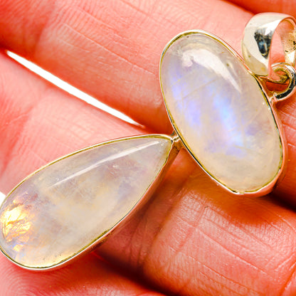 Rainbow Moonstone Pendants handcrafted by Ana Silver Co - PD18401