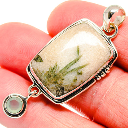 Green Tourmaline In Quartz Pendants handcrafted by Ana Silver Co - PD18421