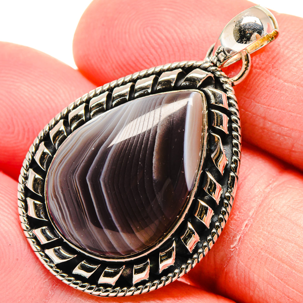 Botswana Agate Pendants handcrafted by Ana Silver Co - PD18428