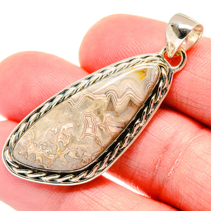 Laguna Lace Agate Pendants handcrafted by Ana Silver Co - PD18436