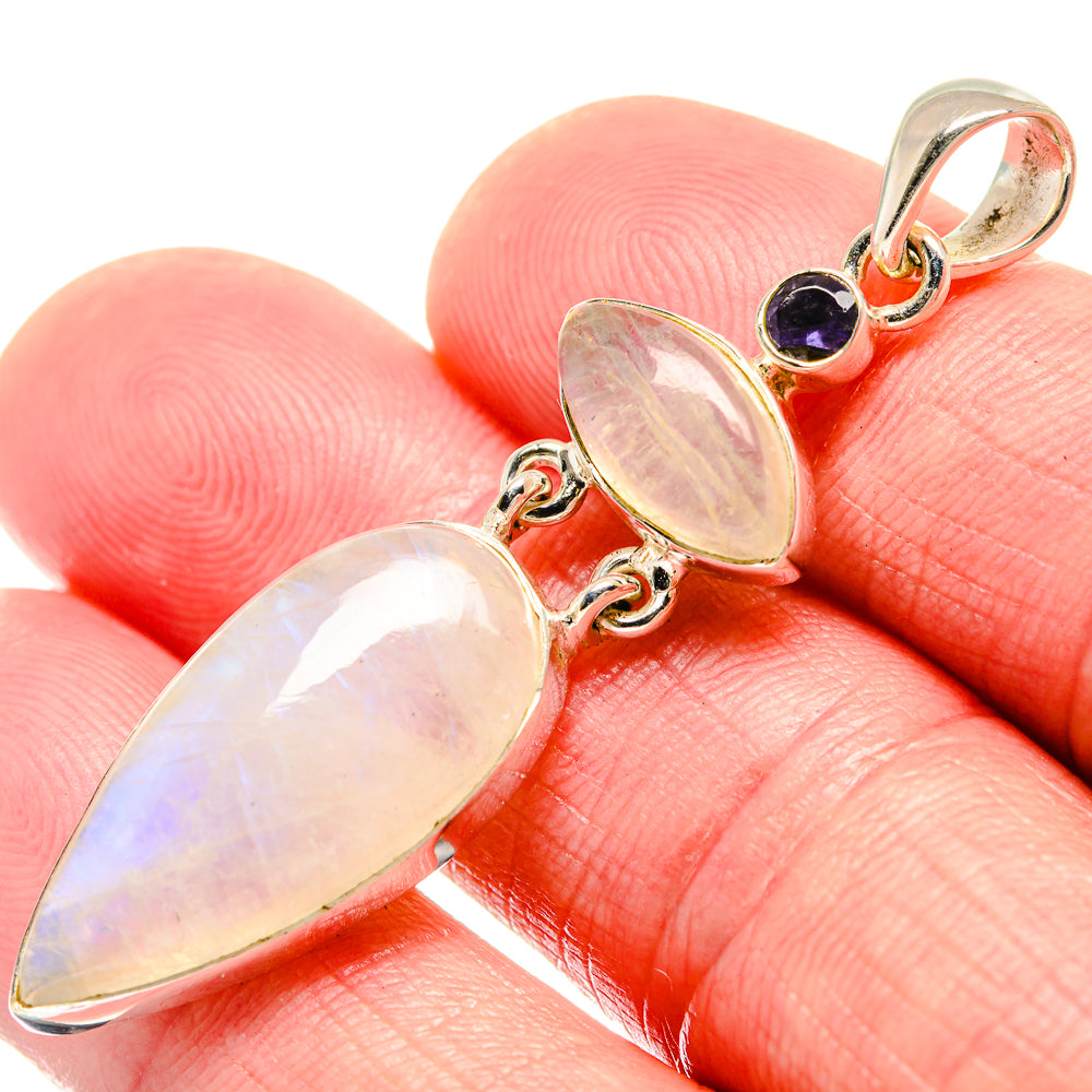 Rainbow Moonstone Pendants handcrafted by Ana Silver Co - PD18442