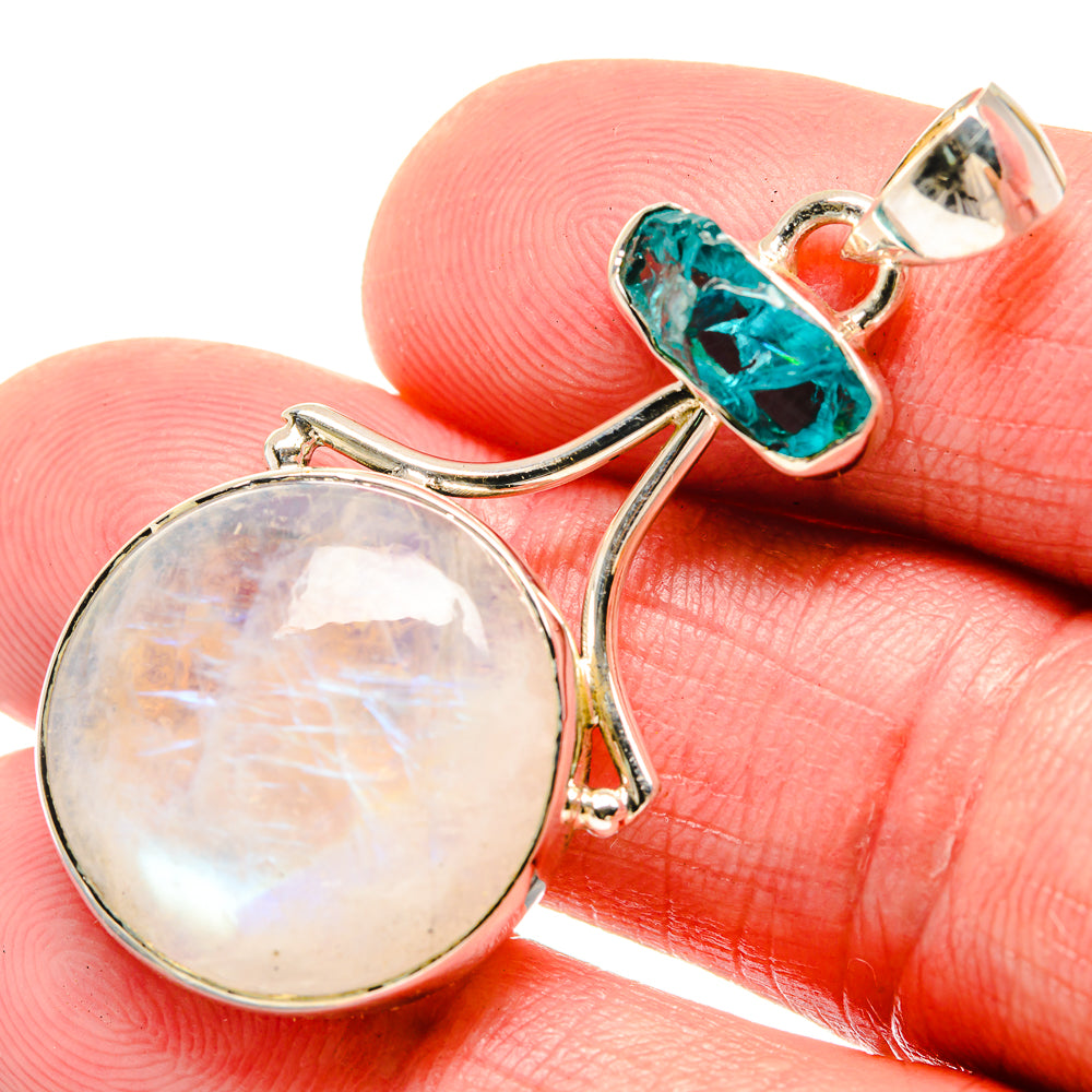 Rainbow Moonstone Pendants handcrafted by Ana Silver Co - PD18448
