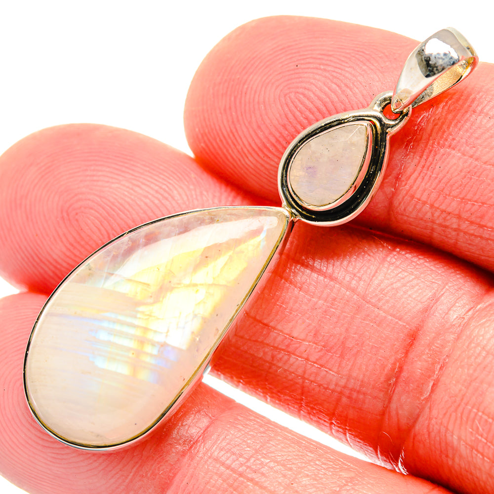 Rainbow Moonstone Pendants handcrafted by Ana Silver Co - PD18449