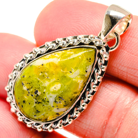 African Green Opal Pendants handcrafted by Ana Silver Co - PD18461