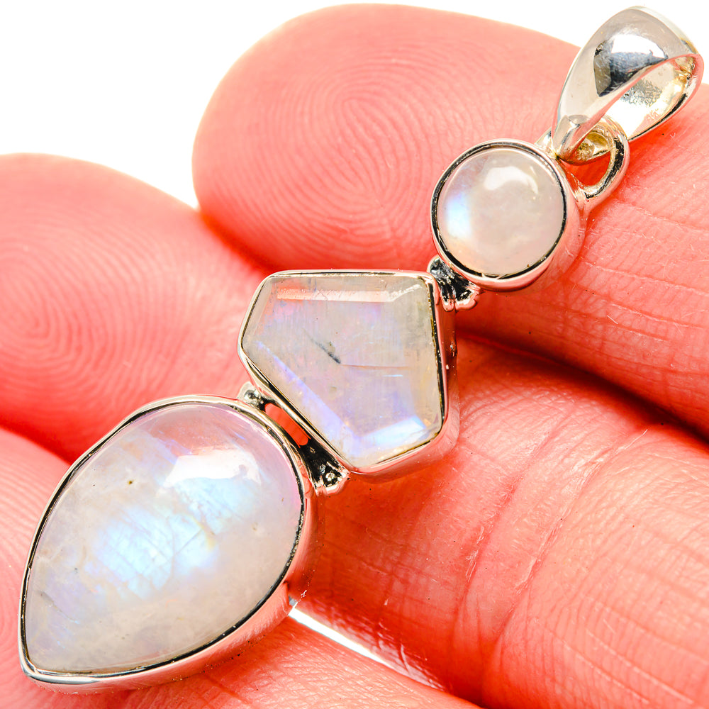 Rainbow Moonstone Pendants handcrafted by Ana Silver Co - PD18467