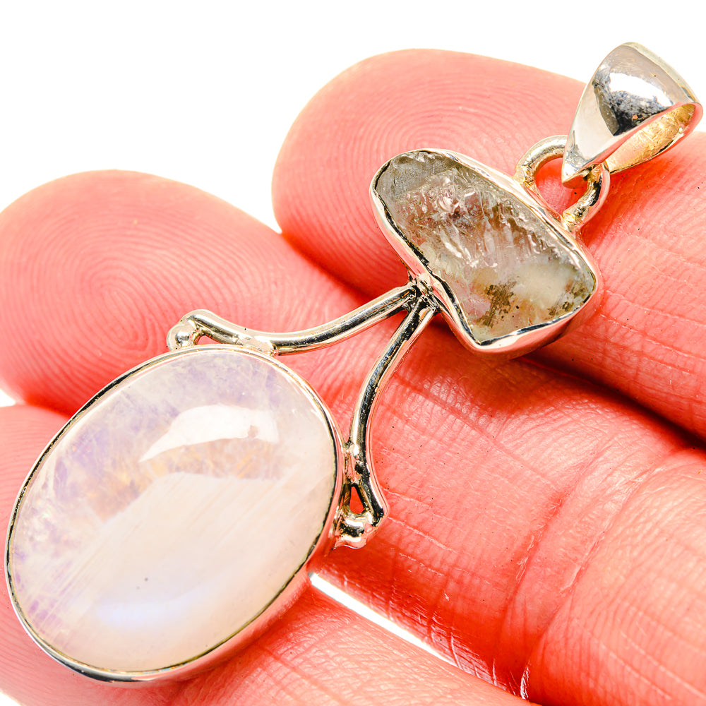 Rainbow Moonstone Pendants handcrafted by Ana Silver Co - PD18471