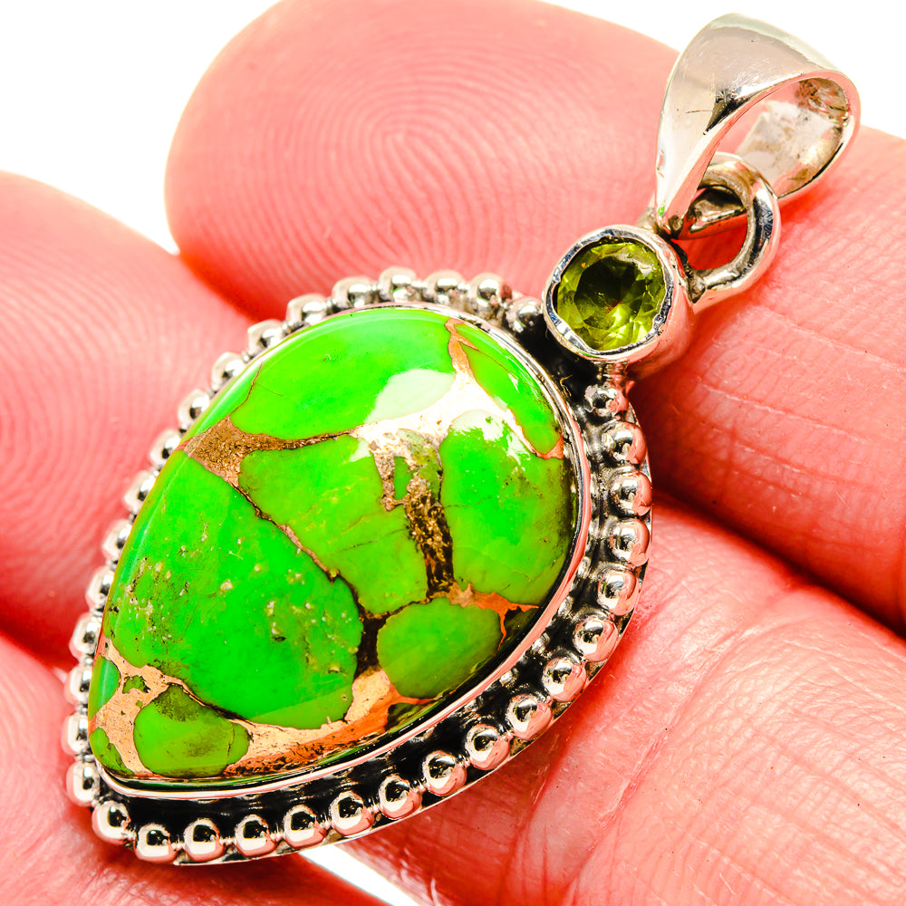 Green Copper Composite Turquoise Pendants handcrafted by Ana Silver Co - PD18475