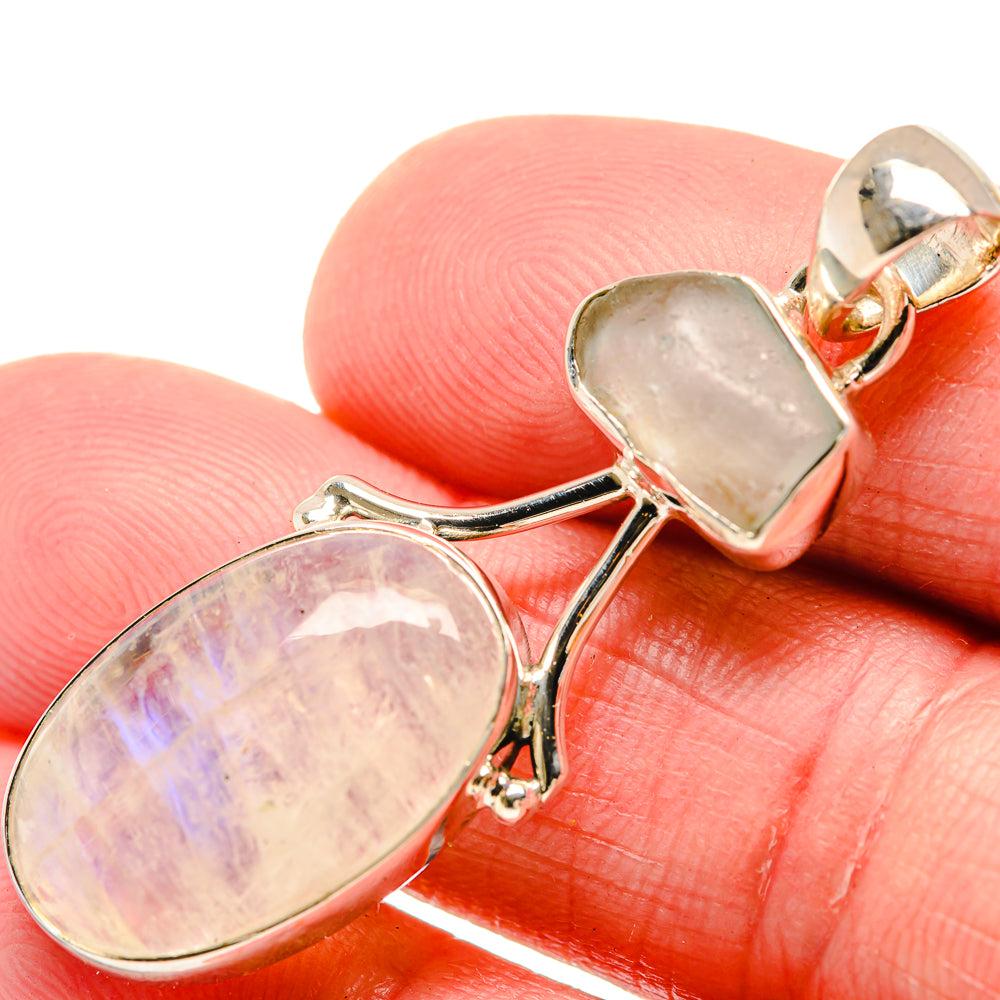 Rainbow Moonstone Pendants handcrafted by Ana Silver Co - PD18484