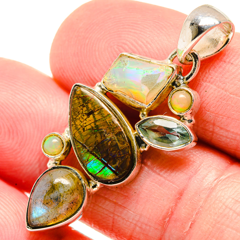 Ammolite Pendants handcrafted by Ana Silver Co - PD18486