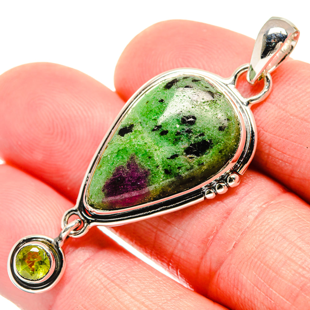 Ruby Zoisite Pendants handcrafted by Ana Silver Co - PD18487