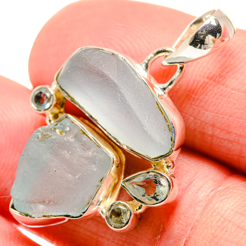 Aquamarine Pendants handcrafted by Ana Silver Co - PD18488