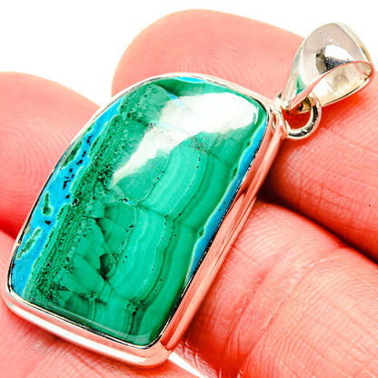 Malachite In Chrysocolla Pendants handcrafted by Ana Silver Co - PD18496
