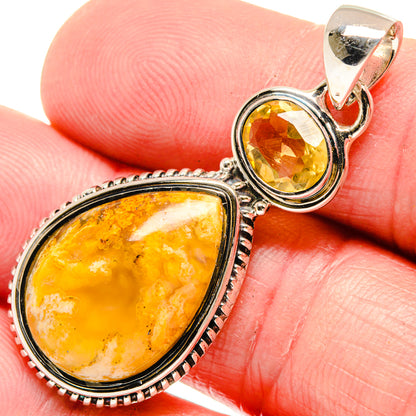 Plume Agate Pendants handcrafted by Ana Silver Co - PD18515