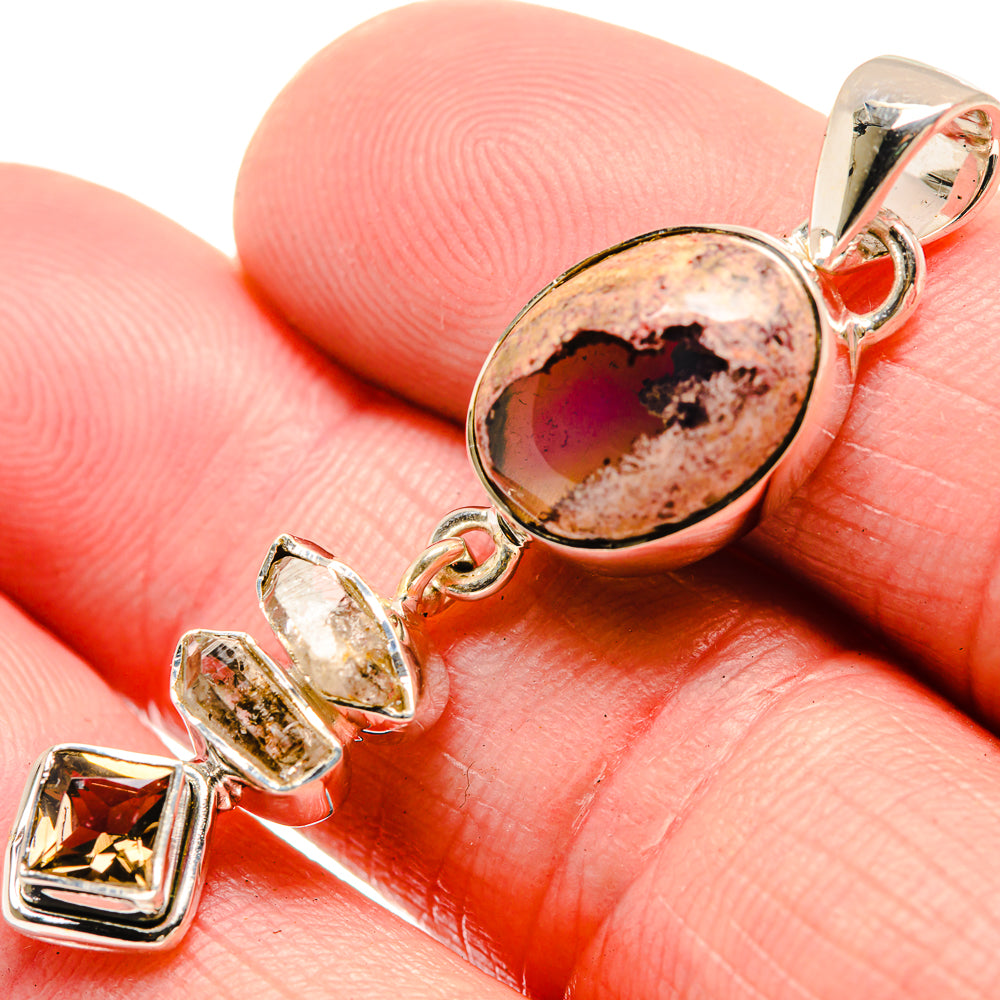 Mexican Fire Opal Pendants handcrafted by Ana Silver Co - PD18519