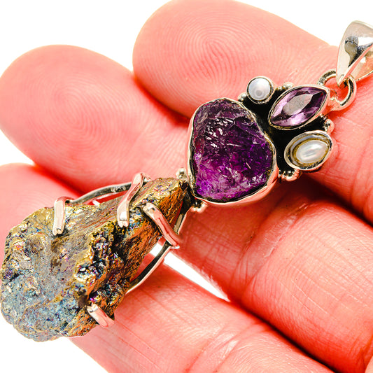 Titanium Druzy Pendants handcrafted by Ana Silver Co - PD18521