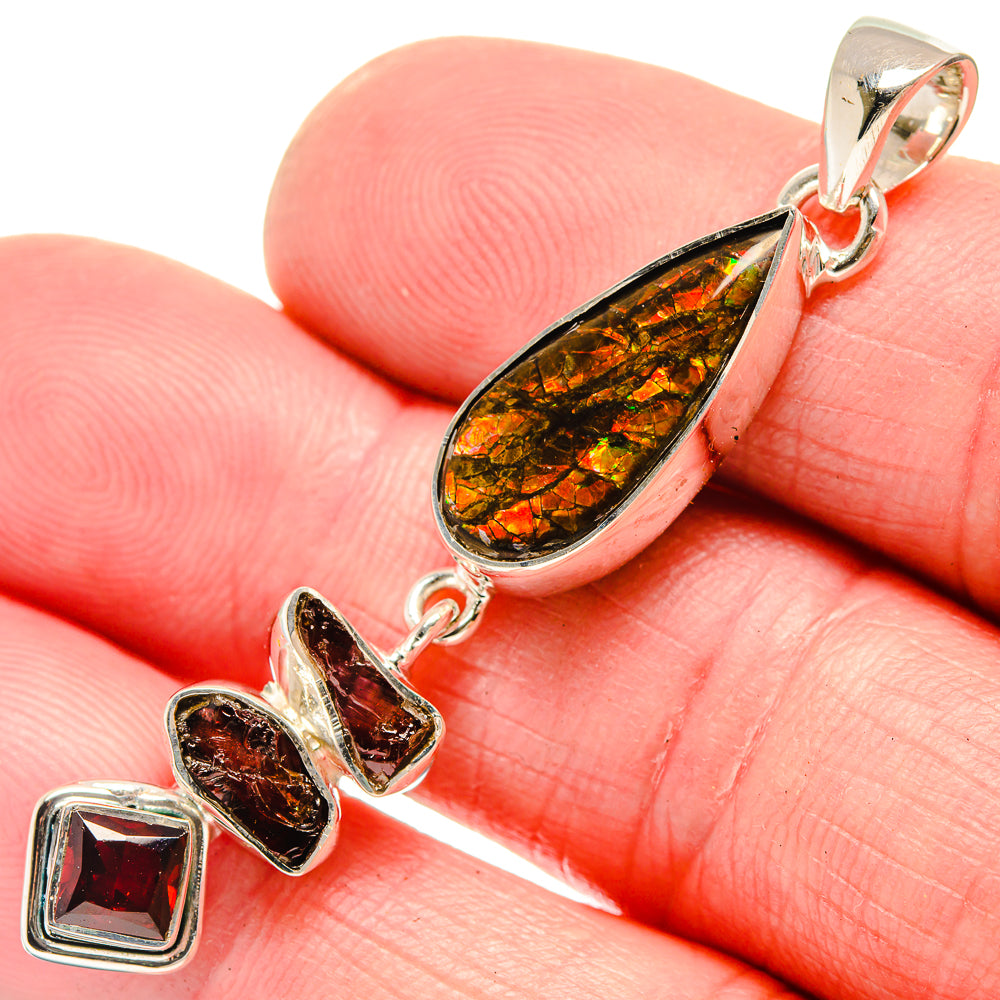 Ammolite Pendants handcrafted by Ana Silver Co - PD18522