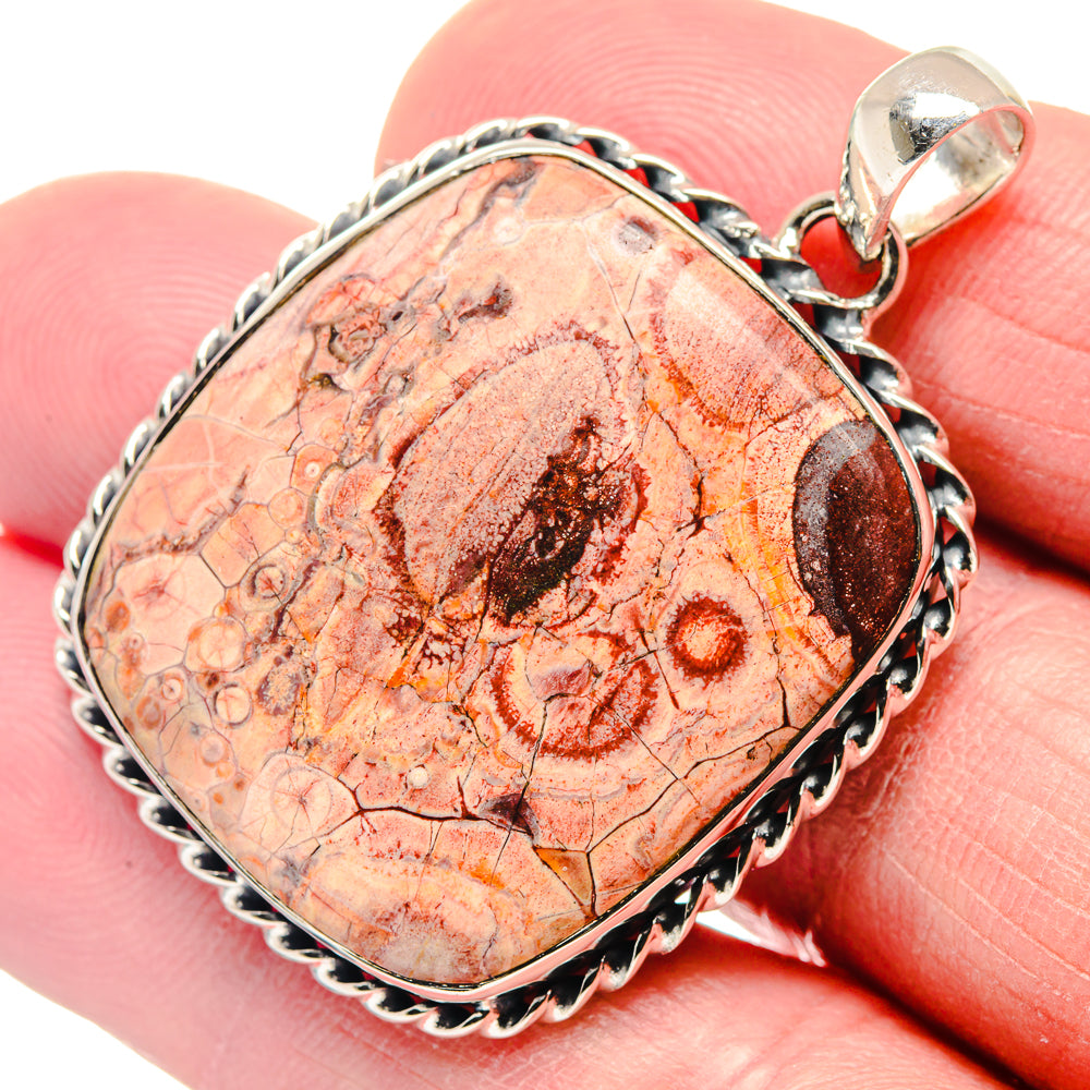 Poppy Jasper sterling silver pendant with teardrop stone and loop bail