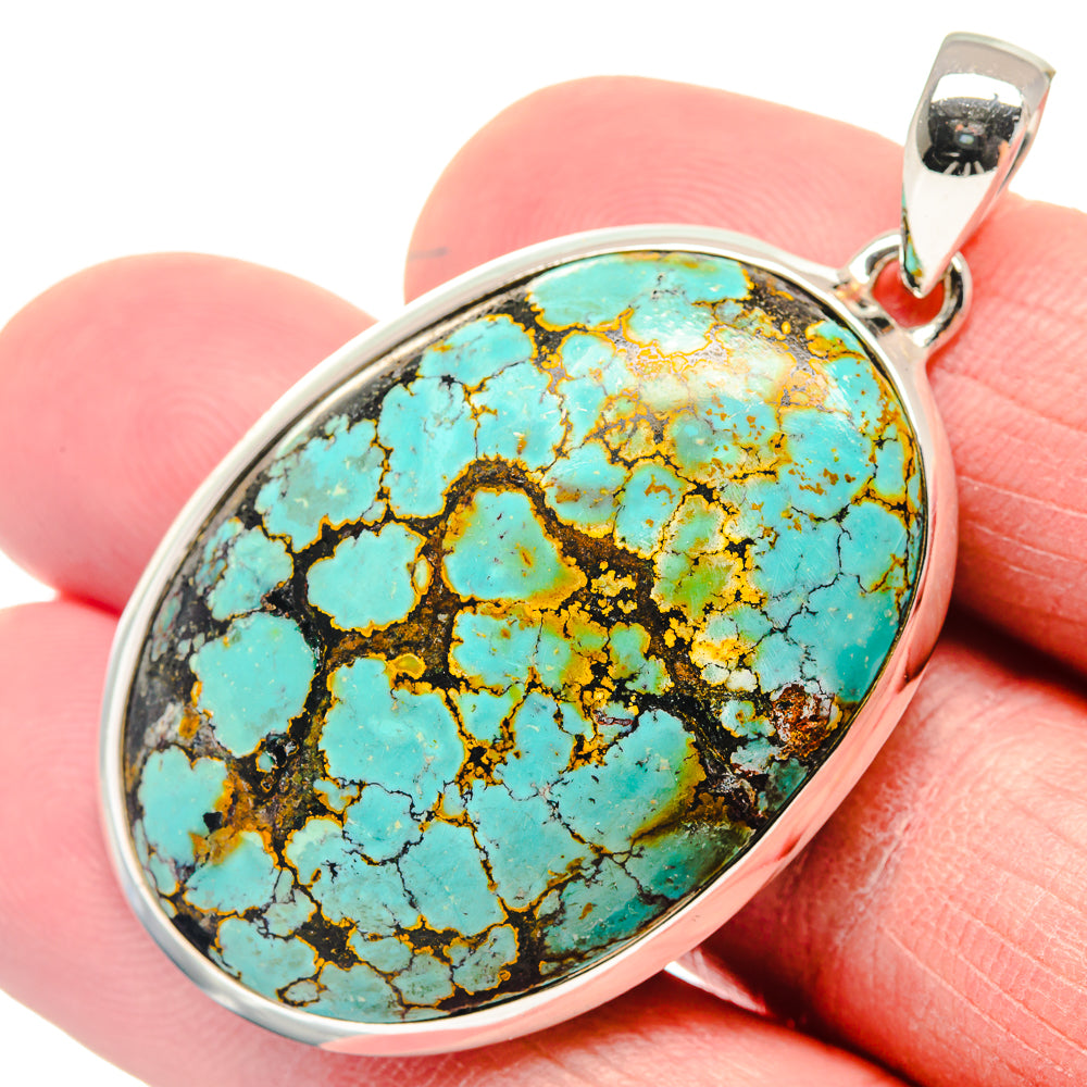 Tibetan Turquoise Pendants handcrafted by Ana Silver Co - PD18538