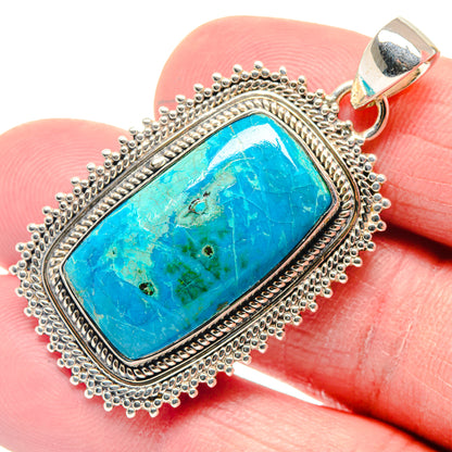 Chrysocolla Pendants handcrafted by Ana Silver Co - PD18543