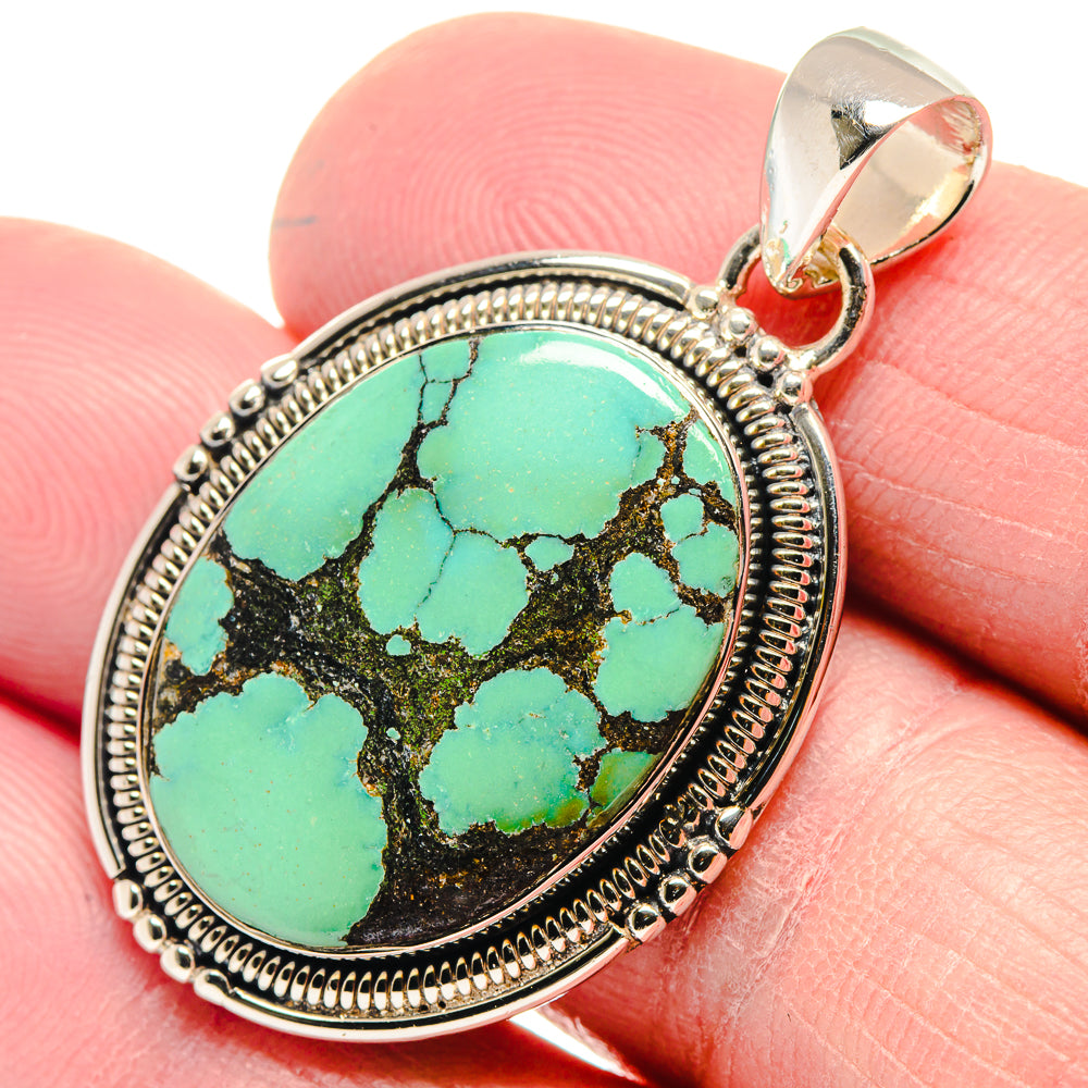 Tibetan Turquoise Pendants handcrafted by Ana Silver Co - PD18561