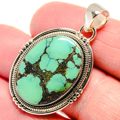 Tibetan Turquoise Pendants handcrafted by Ana Silver Co - PD18561