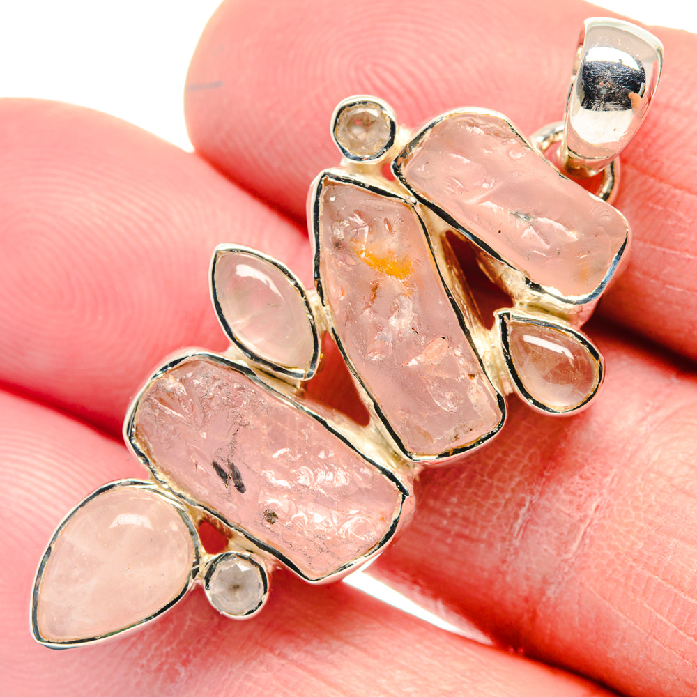 Rose Quartz Pendants handcrafted by Ana Silver Co - PD18588