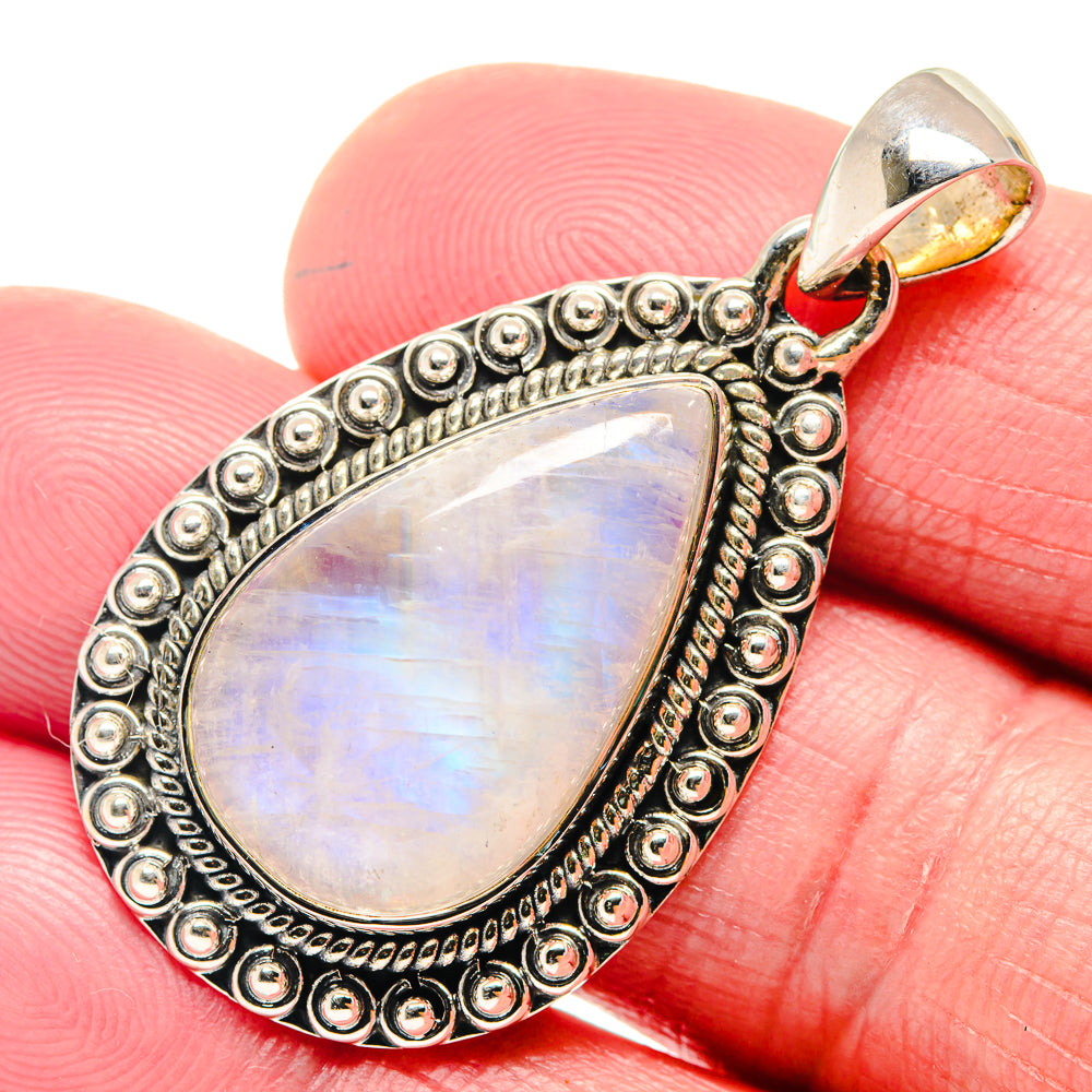 Rainbow Moonstone Pendants handcrafted by Ana Silver Co - PD18594