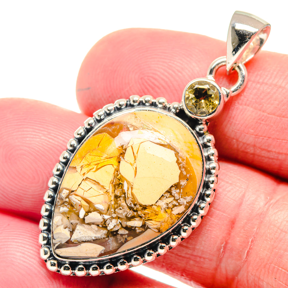 Brecciated Mookaite, Citrine Pendants handcrafted by Ana Silver Co - PD18605