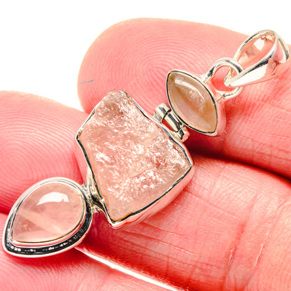Rose Quartz Pendants handcrafted by Ana Silver Co - PD18608