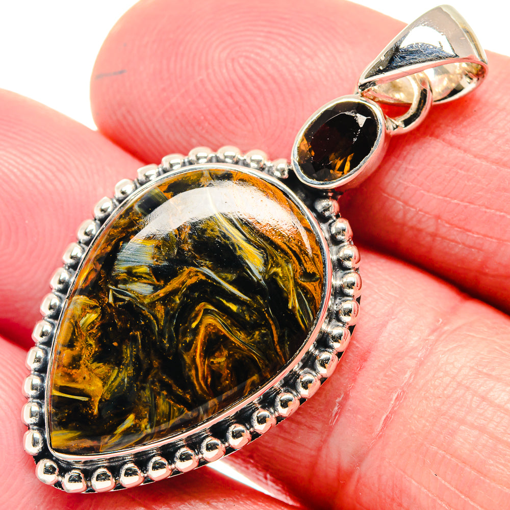 Pietersite, Smoky Quartz Pendants handcrafted by Ana Silver Co - PD18611