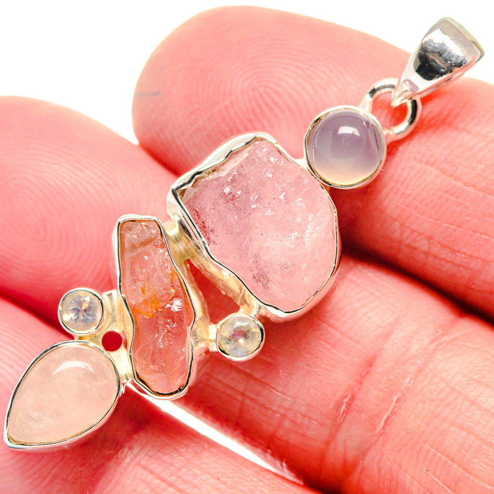Rose Quartz Pendants handcrafted by Ana Silver Co - PD18634