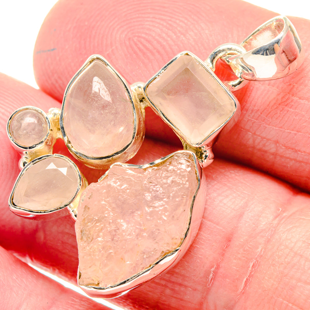 Rose Quartz Pendants handcrafted by Ana Silver Co - PD18635