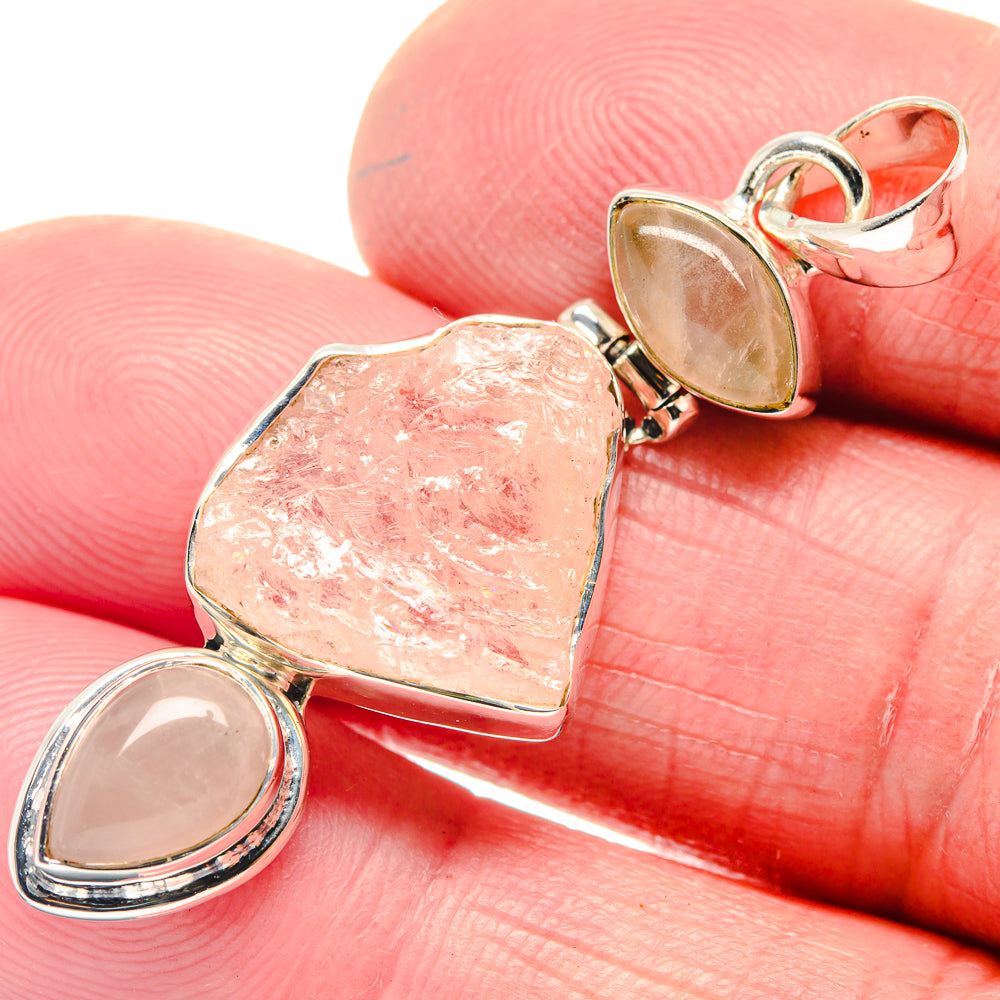 Rose Quartz Pendants handcrafted by Ana Silver Co - PD18636