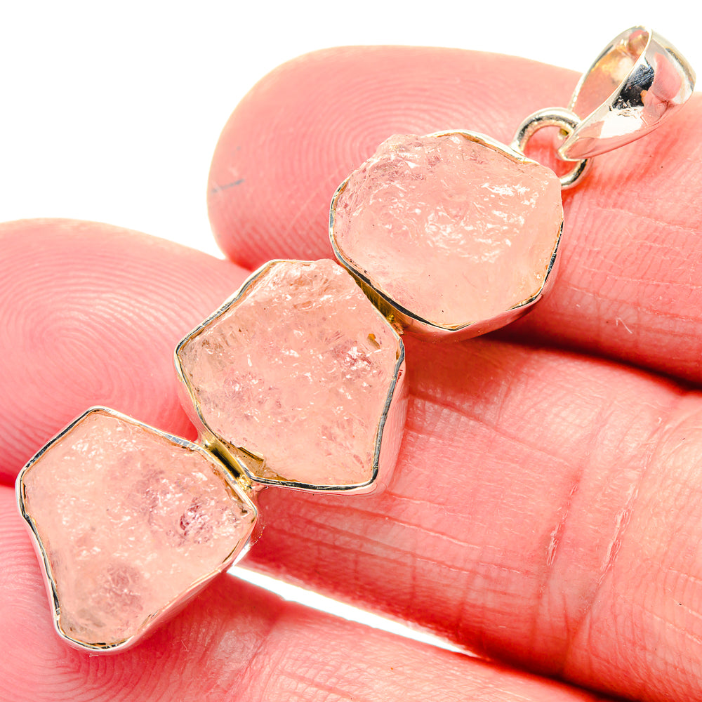 Rose Quartz Pendants handcrafted by Ana Silver Co - PD18641