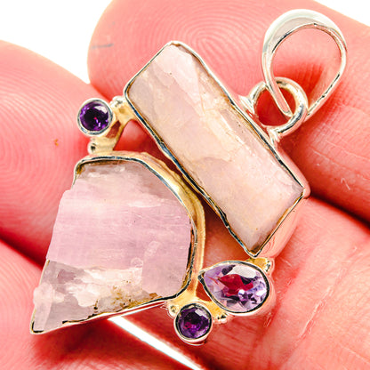 Rose Quartz, Amethyst Pendants handcrafted by Ana Silver Co - PD18642