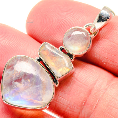Rainbow Moonstone Pendants handcrafted by Ana Silver Co - PD18643