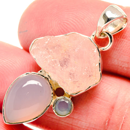 Rose Quartz Pendants handcrafted by Ana Silver Co - PD18647