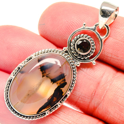 Montana Agate, Smoky Quartz Pendants handcrafted by Ana Silver Co - PD18654