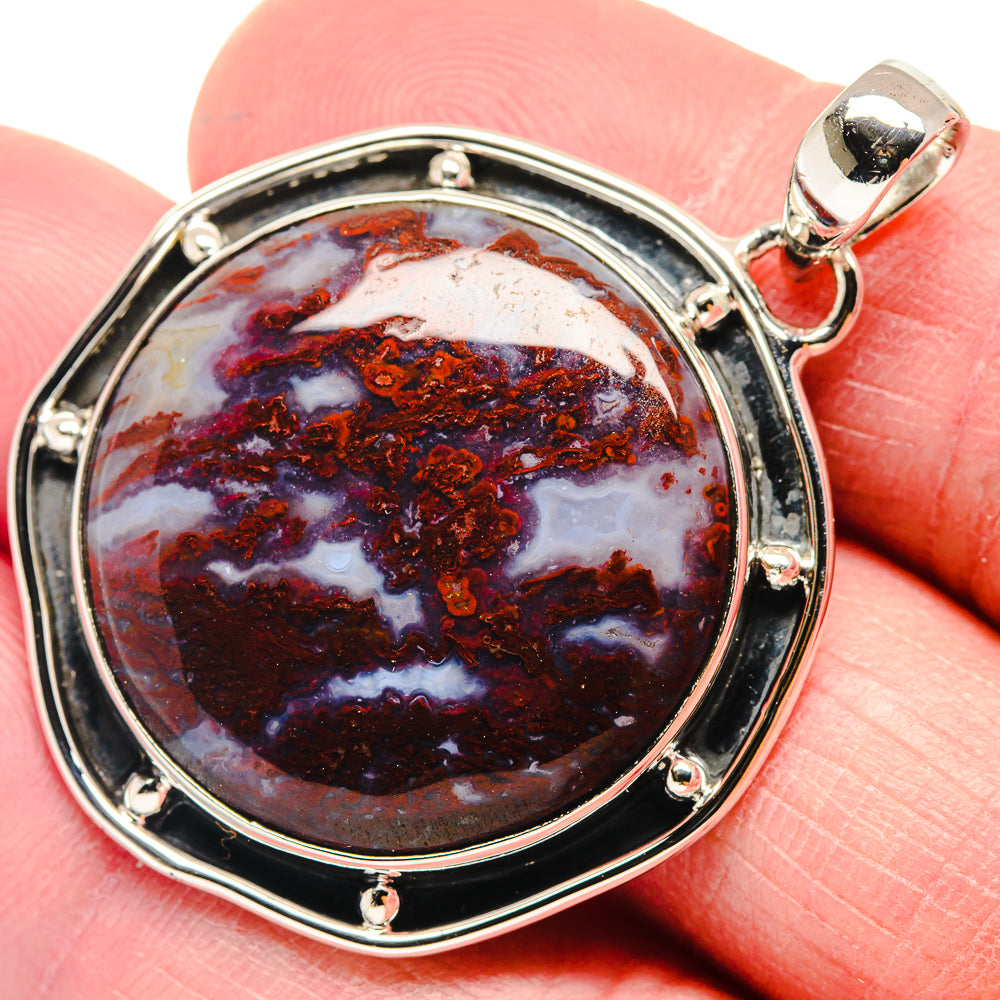 Plume Agate Pendants handcrafted by Ana Silver Co - PD18669