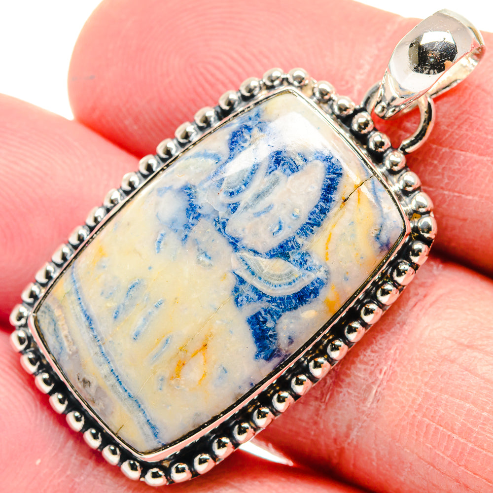 Blue Scheelite Pendants handcrafted by Ana Silver Co - PD18673