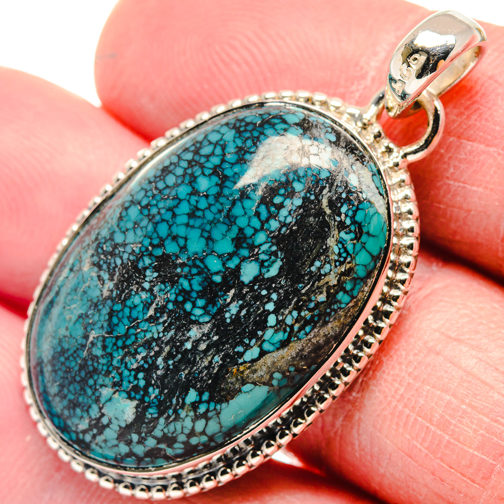 Tibetan Turquoise Pendants handcrafted by Ana Silver Co - PD18674