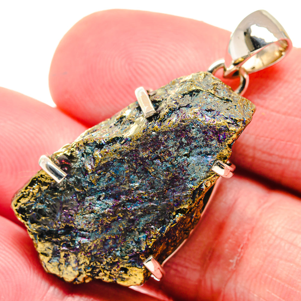 Spectro Pyrite Druzy Pendants handcrafted by Ana Silver Co - PD18685